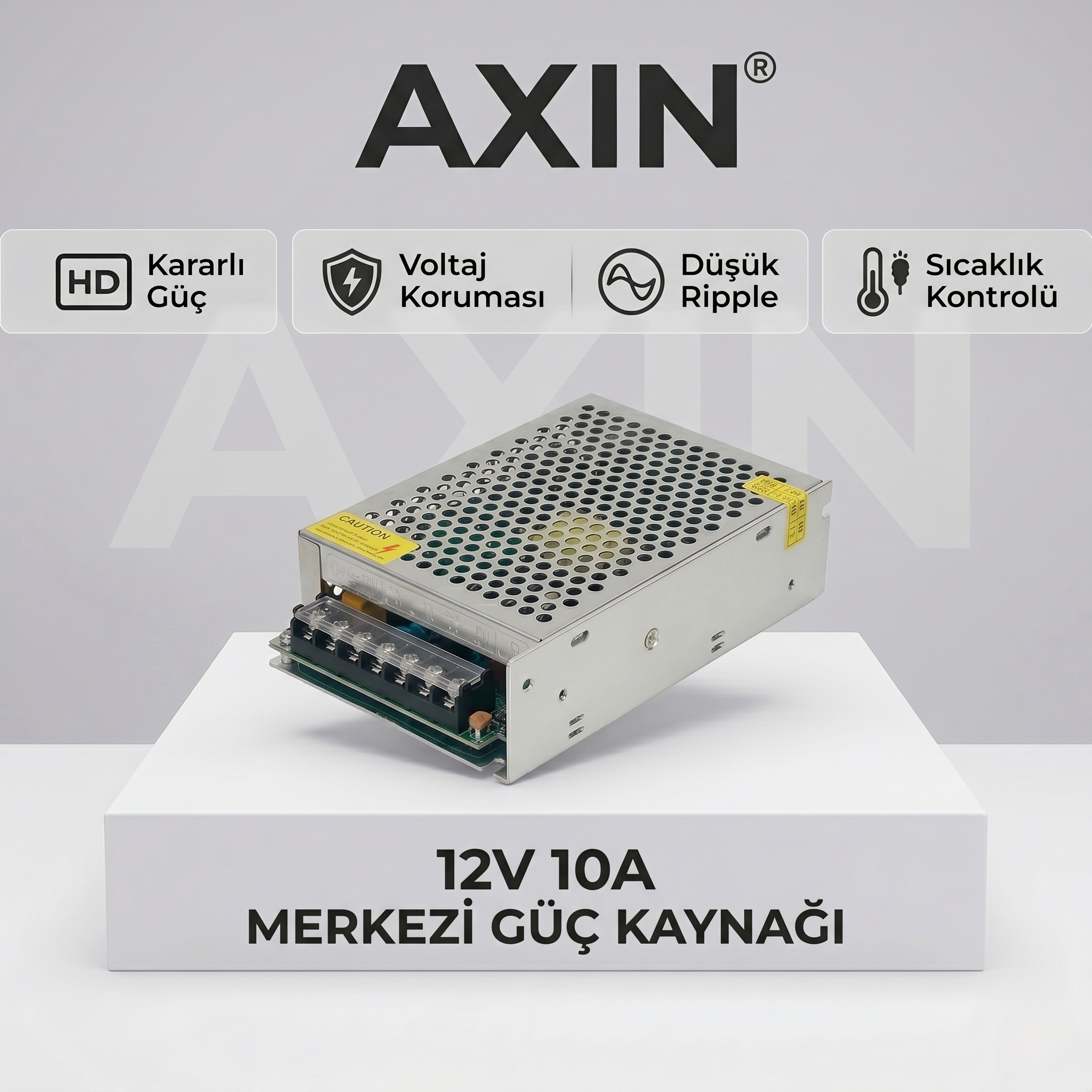 12V 10A Güç Adaptörü - Metal Kasa Güvenlik Kamera Sistemi Adaptörü