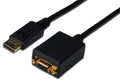 DIGITUS AK-340403-001-S DisplayPort <-> VGA Adaptör Kablosu, DP Erkek - HD15 Dişi, 0.15 metre, kilit mekanizmalı, DP 1.2 uyumlu, UL, siyah renk