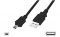 DIGITUS AK-300108-010-S USB 2.0 Bağlantı Kablosu, USB A Erkek - USB mini B (5 pin) Erkek, 1 metre, AWG 28, USB 2.0 uyumlu, UL, siyah renk