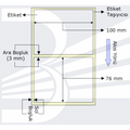 POWERGATE Etiket Termal 100Mmx76Mm (Kolon 1Li)Toplam 570Ad