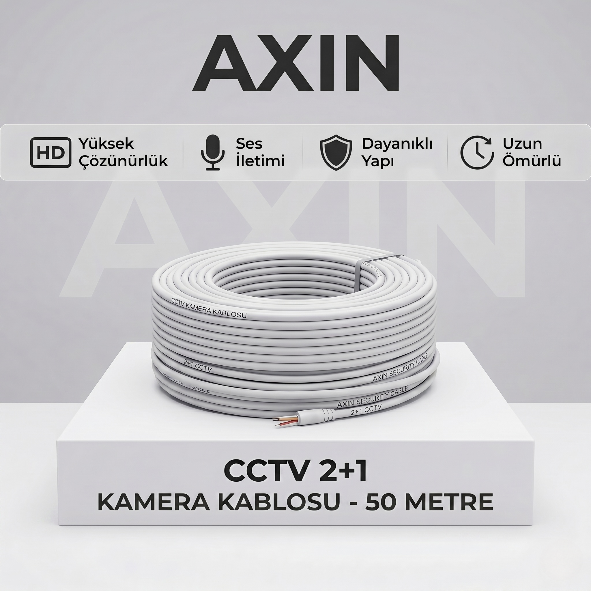 CCTV 2+1 Kablo 50 Metre - Güvenlik Kamera Sistemi Kurulum Kablosu