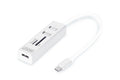 DIGITUS DA-70243 Digitus USB 2.0 Tip C 3 Port Hub, Kart Okuyucu, 3 x USB 2.0. 1 x SD, 1 x MicroSD kart yuvası, alüminyum