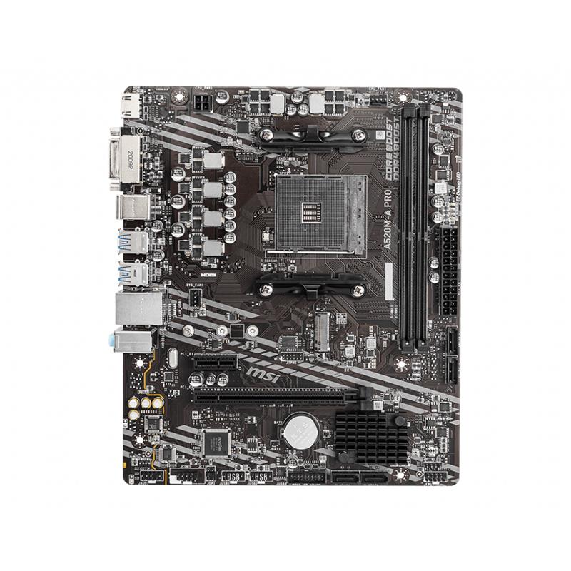 MSI A520M-A PRO DDR4 4600MHZ 1XHDMI 1XDVI 1XM.2 USB 3.2 MATX AM4 (AMD AM4 5000/4000/3000 SERİLERİ İL
