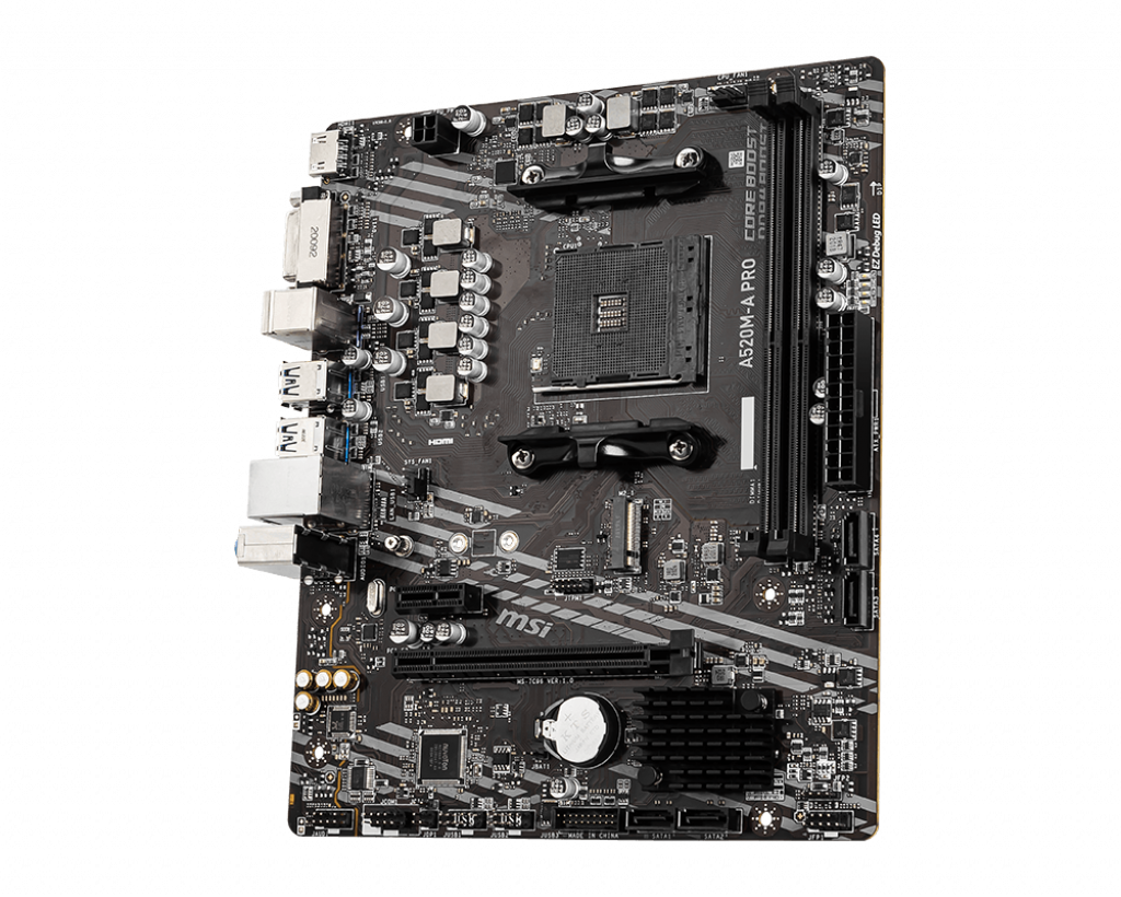 MSI A520M-A PRO DDR4 4600MHZ 1XHDMI 1XDVI 1XM.2 USB 3.2 MATX AM4 (AMD AM4 5000/4000/3000 SERİLERİ İL