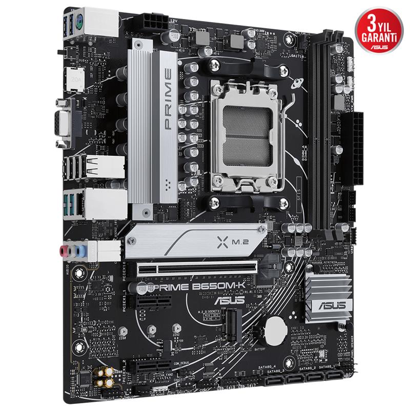 ASUS PRIME B650M-K DDR5 6400MHZ 1XVGA 1XHDMI 2XM.2 USB 3.2 MATX AM5 (AMD AM5 9000/8000/7000 SERİLERİ