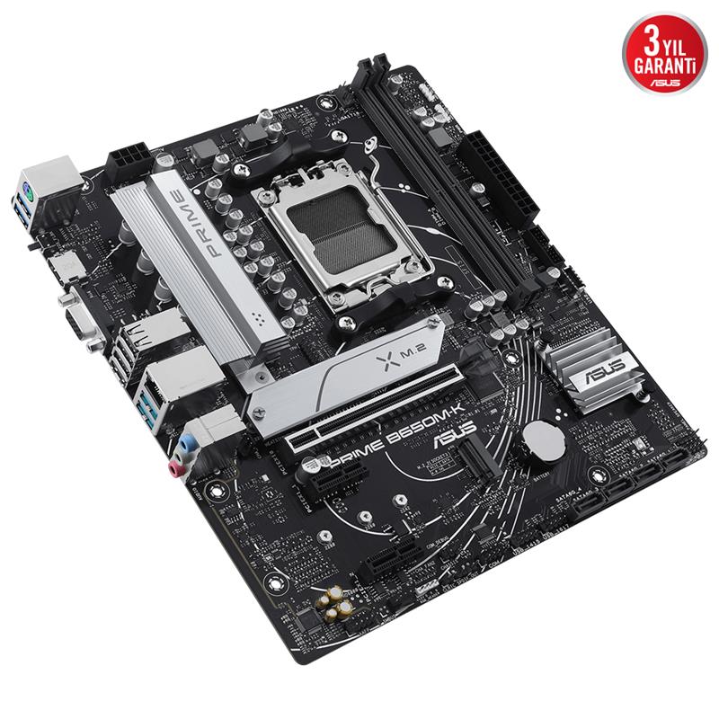 ASUS PRIME B650M-K DDR5 6400MHZ 1XVGA 1XHDMI 2XM.2 USB 3.2 MATX AM5 (AMD AM5 9000/8000/7000 SERİLERİ