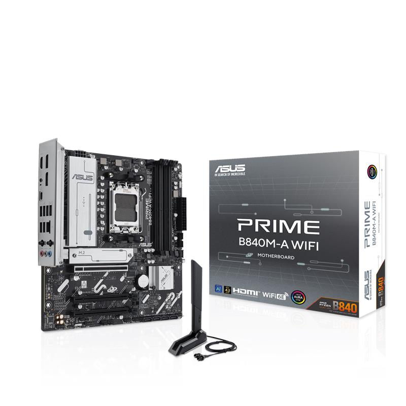 ASUS PRIME B840M-A WIFI DDR5 7600MT/S 1XHDMI 2XDP 3XM.2 MATX AM5 (AMD AM5 9000/8000/7000 SERİLERİ İL