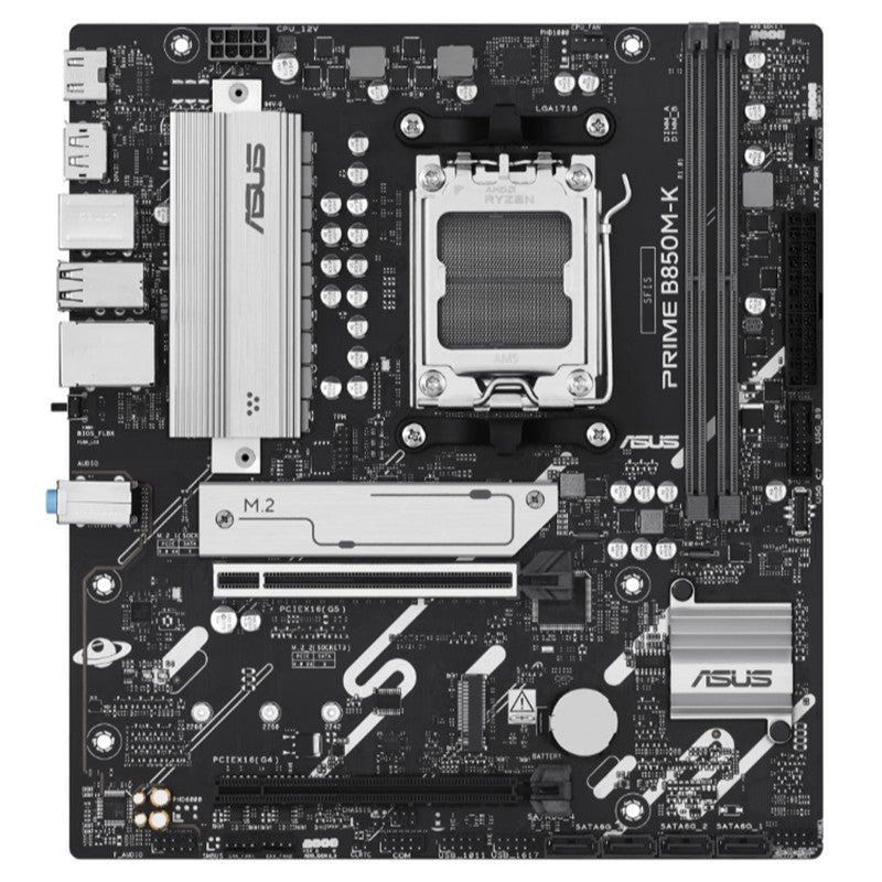 ASUS PRIME B850M-K DDR5 8400MHZ 1XHDMI 1XDP 2XM.2 USB2.0 MATX AM5(AMD AM5 9000/8000/7000 SERİLERİ İL