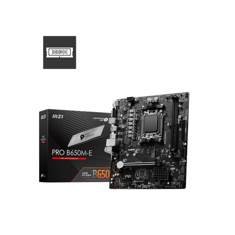 MSI PRO B650M-E DDR5 6800MHZ 1XVGA 1XHDMI 1XM.2 USB 3.2 MATX AM5(AMD AM5 9000/8000/7000 SERİLERİ İLE