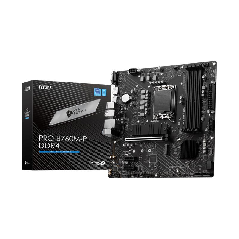 MSI PRO B760M-P DDR4 4600MHZ 1XHDMI 1XDP 2XM.2 USB 3.2 ATX 1700P (12. / 13. VE 14. NESİL İŞLEMCİ UYU