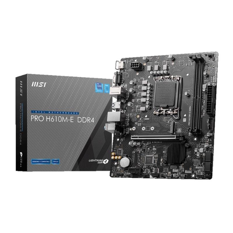 MSI PRO H610M-E DDR4 3200MHZ 1XVGA 1XHDMI 1XM.2 USB 3.2 MATX 1700P (12. / 13. VE 14. NESİL İŞLEMCİ U