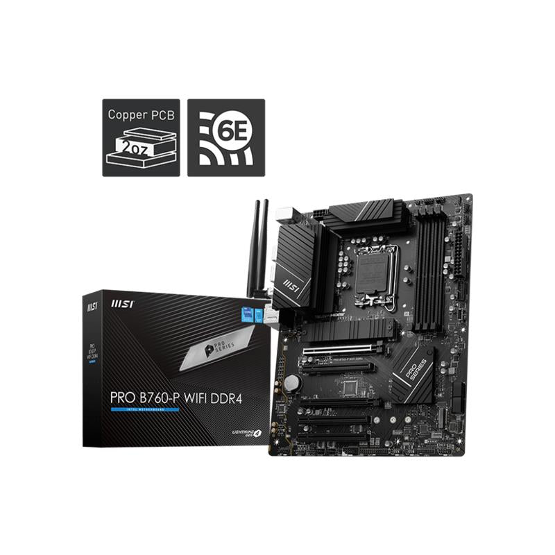 MSI PRO B760-P WIFI DDR4 4000MHZ 1XHDMI 1XDP 2XM.2 USB 3.2 ATX 1700P (12. / 13. VE 14. NESİL İŞLEMCİ