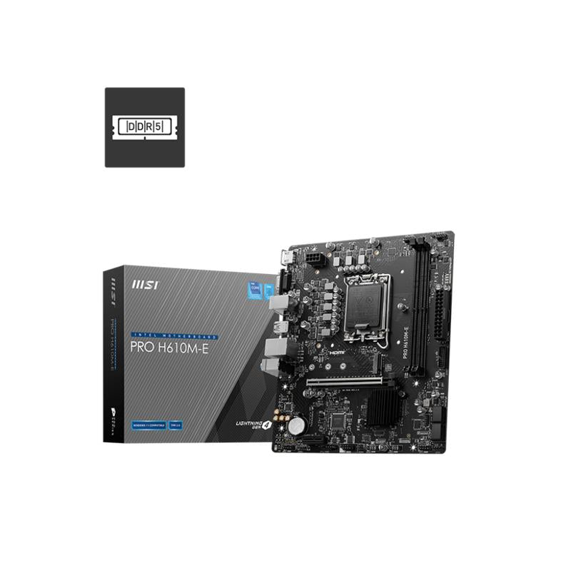 MSI PRO H610M-E DDR5 5600MHZ 1XVGA 1XHDMI 1XM.2 USB 3.2 MATX 1700P (12. / 13. VE 14. NESİL İŞLEMCİ U