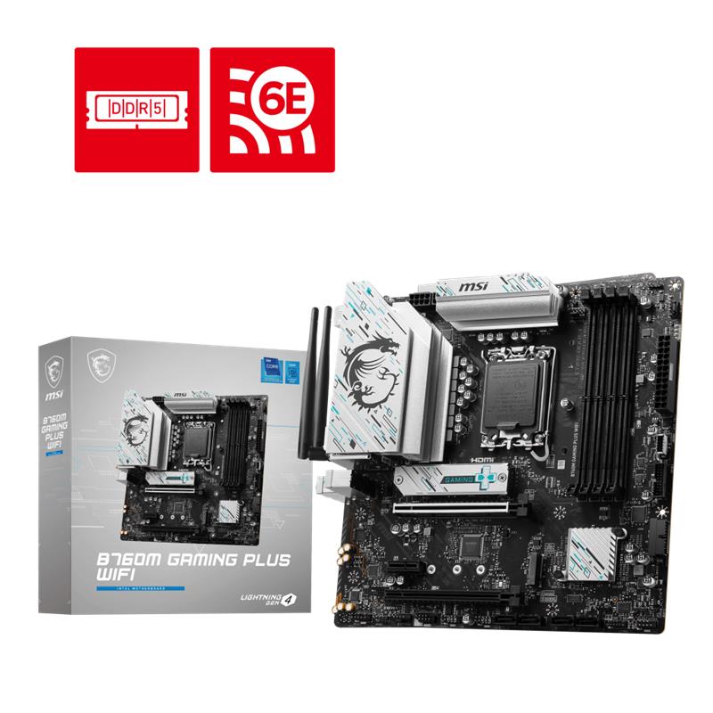 MSI B760M GAMING PLUS WIFI DDR5 6800MHZ 2XHDMI 2XDP 2XM.2 USB 3.2 MATX 1700P (12. / 13. VE 14. NESİL