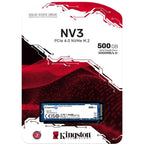 KINGSTON 500 GB NV3 M.2 NVME PCIE GEN4 5000/3000MBS SNV3S/500G