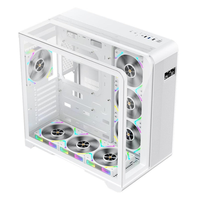 1ST PLAYER RT7 BEYAZ DIGITAL 850W 80+ GOLD FULL MODÜLER 4X12CM ARGB 3 TARAFLI TEMPERLİ CAM USB 3.0