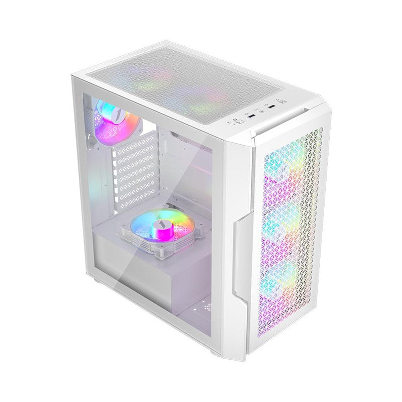 1ST PLAYER TRILOBITE T7 BEYAZ 650W 80+ ARGB 4X12CM FAN TEMPERLİ CAM MESH USB 3.0 ATX KASA