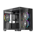 1ST PLAYER BV6 SİYAH ACK 650W 80+ BRONZE ARGB 3X12CM FAN PANORAMİK TEMPERLİ CAM USB 3.0 M-ATX KASA