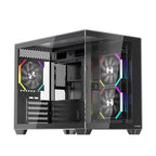 1ST PLAYER BV6 SİYAH ACK 650W 80+ BRONZE ARGB 3X12CM FAN PANORAMİK TEMPERLİ CAM USB 3.0 M-ATX KASA