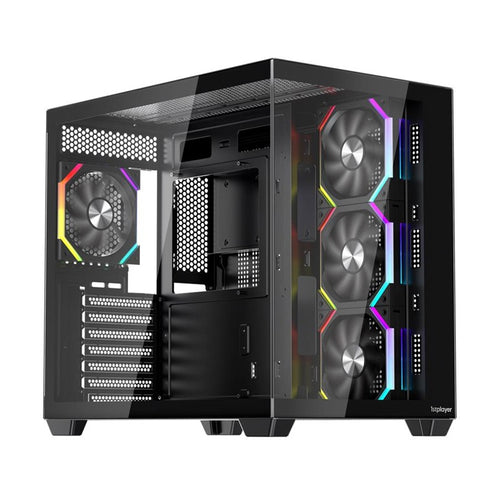 1ST PLAYER BV7 SİYAH ACK 750W 80+ BRONZE ARGB 4X12CM FAN PANORAMİK TEMPERLİ CAM USB 3.0 ATX KASA