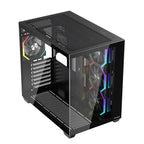 1ST PLAYER BV7 SİYAH ACK 750W 80+ BRONZE ARGB 4X12CM FAN PANORAMİK TEMPERLİ CAM USB 3.0 ATX KASA