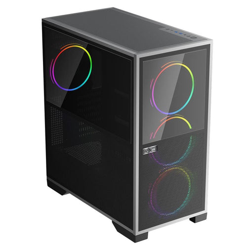 1ST PLAYER IF8 BTF SİYAH ARGB 4X12CM FAN TERS ÇEVİRİLEBİLİR TEMPERLİ CAM MESH PANELLER USB 3.0 E-ATX