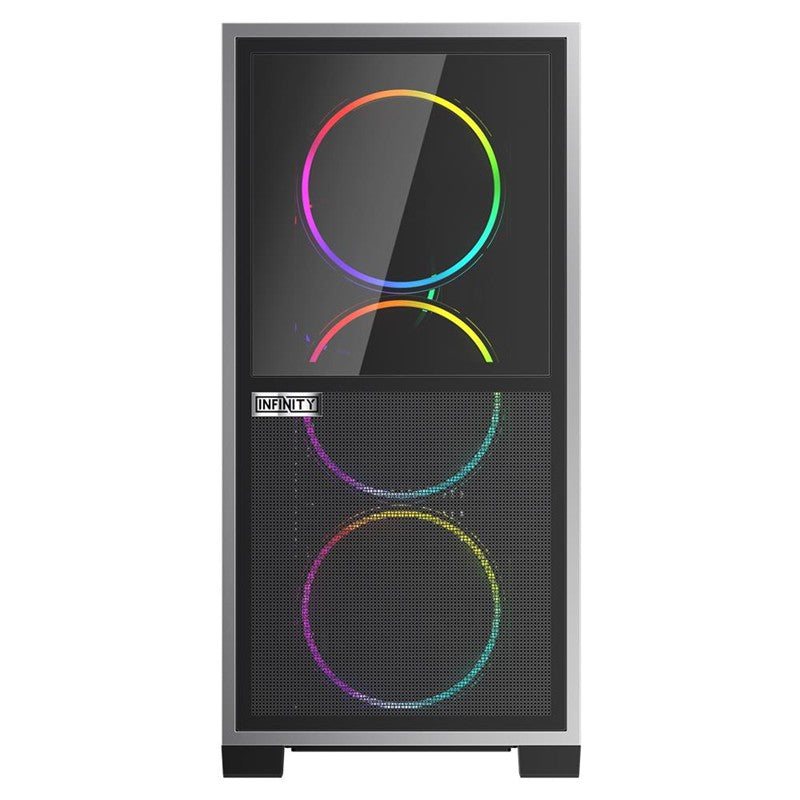 1ST PLAYER IF8 BTF SİYAH ARGB 4X12CM FAN TERS ÇEVİRİLEBİLİR TEMPERLİ CAM MESH PANELLER USB 3.0 E-ATX