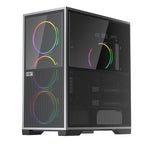 1ST PLAYER IF8 BTF SİYAH ARGB 4X12CM FAN TERS ÇEVİRİLEBİLİR TEMPERLİ CAM MESH PANELLER USB 3.0 E-ATX