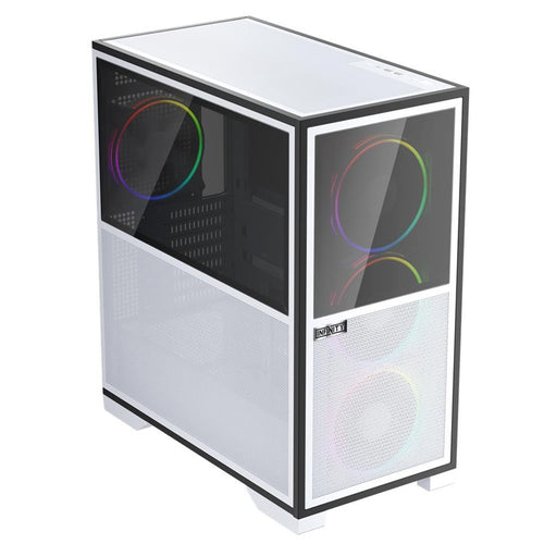 1ST PLAYER IF8 BTF BEYAZ ARGB 4X12CM FAN TERS ÇEVİRİLEBİLİR TEMPERLİ CAM MESH PANELLER USB 3.0 E-ATX