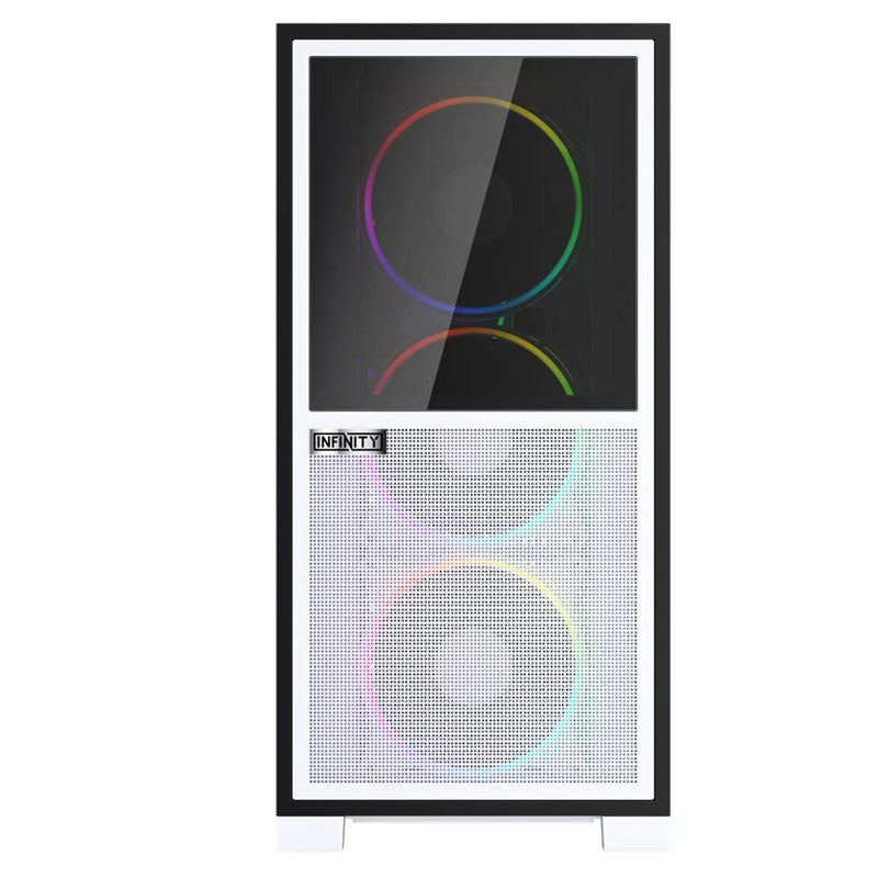 1ST PLAYER IF8 BTF BEYAZ ARGB 4X12CM FAN TERS ÇEVİRİLEBİLİR TEMPERLİ CAM MESH PANELLER USB 3.0 E-ATX