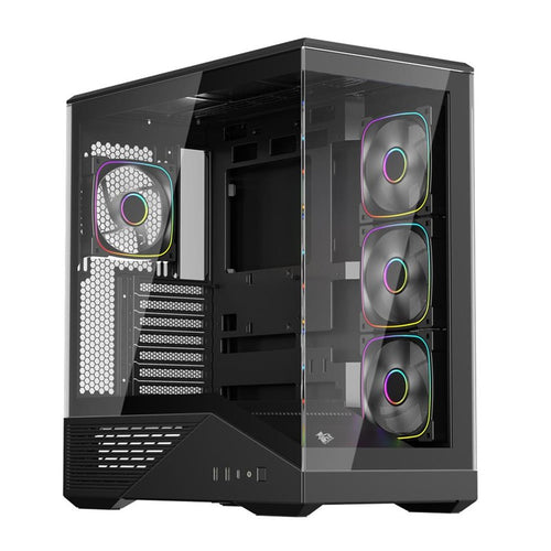 1ST PLAYER GM7 BTF SİYAH ARGB 4X12CM FAN TEMPERLİ CAM USB 3.0 TYPE-C ATX KASA