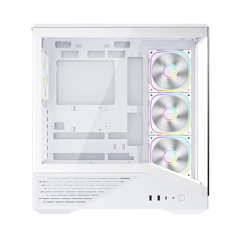 1ST PLAYER GM7 BTF BEYAZ 750W 80+ BRONZE ARGB 4X12CM FAN TEMPERLİ CAM USB 3.0 TYPE-C ATX KASA