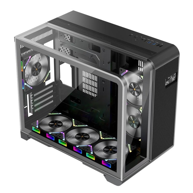 1ST PLAYER RT6 SİYAH DIGITAL 4X12CM ARGB TEMPERLİ CAM USB 3.0 M-ATX KASA