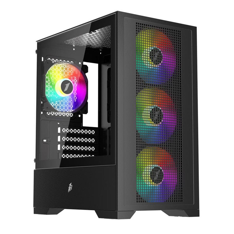 1ST PLAYER GO2 SİYAH FK 550W 4X12CM RAINBOW FAN TEMPERLİ CAM USB 3.0 M-ATX KASA
