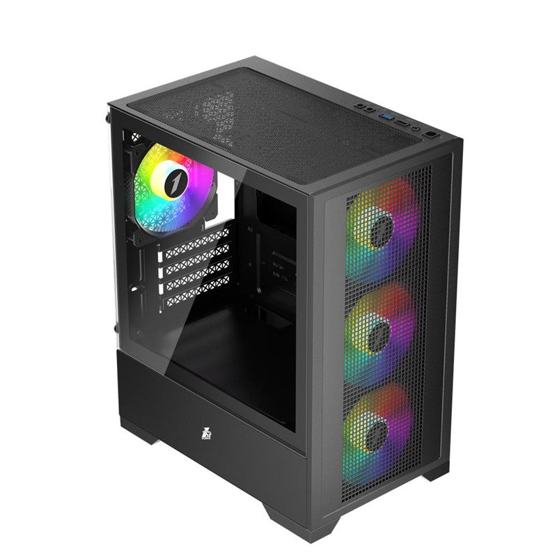 1ST PLAYER GO2 SİYAH FK 550W 4X12CM RAINBOW FAN TEMPERLİ CAM USB 3.0 M-ATX KASA