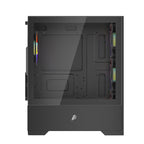 1ST PLAYER GO2 SİYAH FK 550W 4X12CM RAINBOW FAN TEMPERLİ CAM USB 3.0 M-ATX KASA