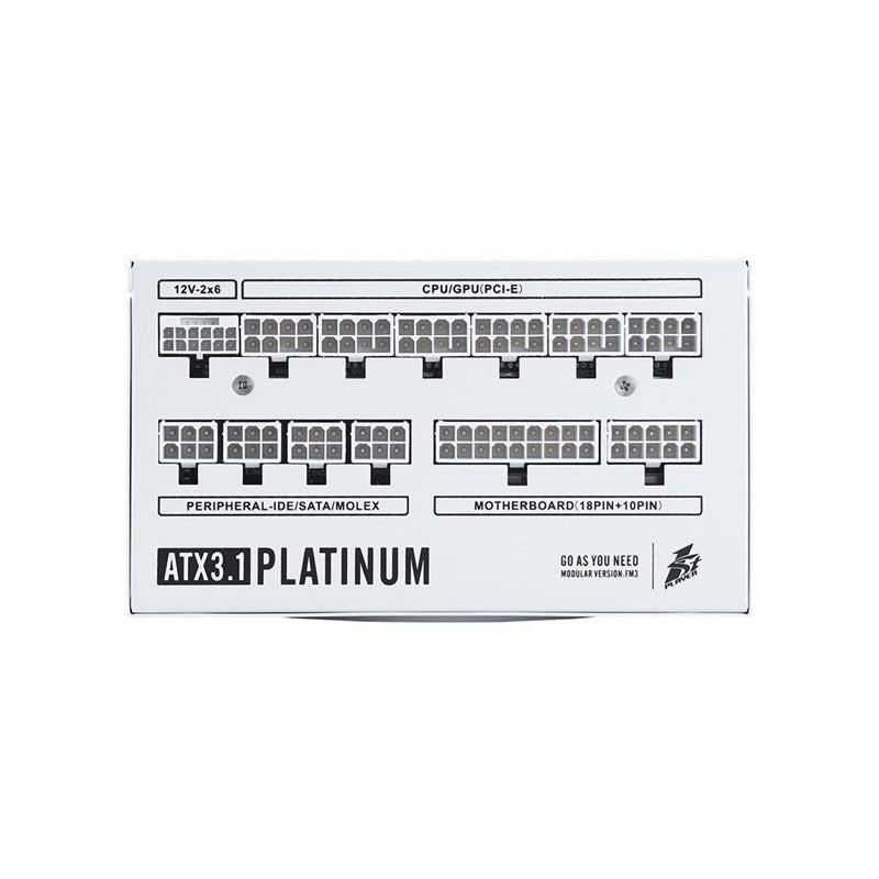 1ST PLAYER NGDP 1300W 80+ PLATINUM ATX3.1/PCLE 5.1 JAPON KAPASİTÖR FULL MODÜLER APFC 10 YIL G. BEYAZ