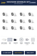 Hikvision 12 Kameralı 2MP Güvenlik Kamera Seti ColorVu Gece Renkli 2TB ~15 Gün Kayıt Bullet