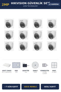 Hikvision 12 Kameralı 2MP Güvenlik Kamera Seti ColorVu Gece Renkli 1TB ~7 Gün Kayıt Dome İç Mekan