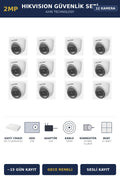 Hikvision 12 Kameralı 2MP Güvenlik Kamera Seti ColorVu Gece Renkli 2TB ~15 Gün Kayıt Dome İç Mekan