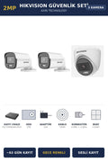 Hikvision 3 Kameralı 2MP Güvenlik Kamera Seti ColorVu Gece Renkli 2TB ~63 Gün Kayıt Dome+Bullet