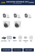 Hikvision 5 Kameralı 2MP Güvenlik Kamera Seti ColorVu Gece Renkli 2TB ~38 Gün Kayıt Dome+Bullet