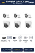 Hikvision 6 Kameralı 2MP Güvenlik Kamera Seti ColorVu Gece Renkli 1TB ~15 Gün Kayıt Dome+Bullet