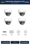 Hikvision 4 Kameralı 2MP Güvenlik Kamera Seti IP PoE AcuSense 2TB ~47 Gün Kayıt Dome İç Mekan
