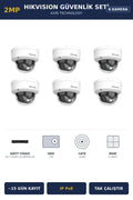 Hikvision 6 Kameralı 2MP Güvenlik Kamera Seti IP PoE AcuSense 1TB ~15 Gün Kayıt Dome İç Mekan