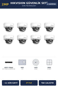 Hikvision 8 Kameralı 2MP Güvenlik Kamera Seti IP PoE AcuSense 1TB ~11 Gün Kayıt Dome İç Mekan