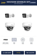 Hikvision 4 Kameralı 2MP Güvenlik Kamera Seti IP PoE AcuSense 1TB ~23 Gün Kayıt Dome+Bullet