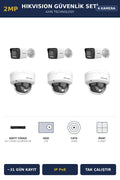 Hikvision 6 Kameralı 2MP Güvenlik Kamera Seti IP PoE AcuSense 2TB ~31 Gün Kayıt Dome+Bullet