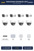 Hikvision 8 Kameralı 2MP Güvenlik Kamera Seti IP PoE AcuSense 1TB ~11 Gün Kayıt Dome+Bullet