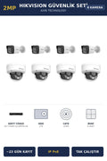 Hikvision 8 Kameralı 2MP Güvenlik Kamera Seti IP PoE AcuSense 2TB ~23 Gün Kayıt Dome+Bullet